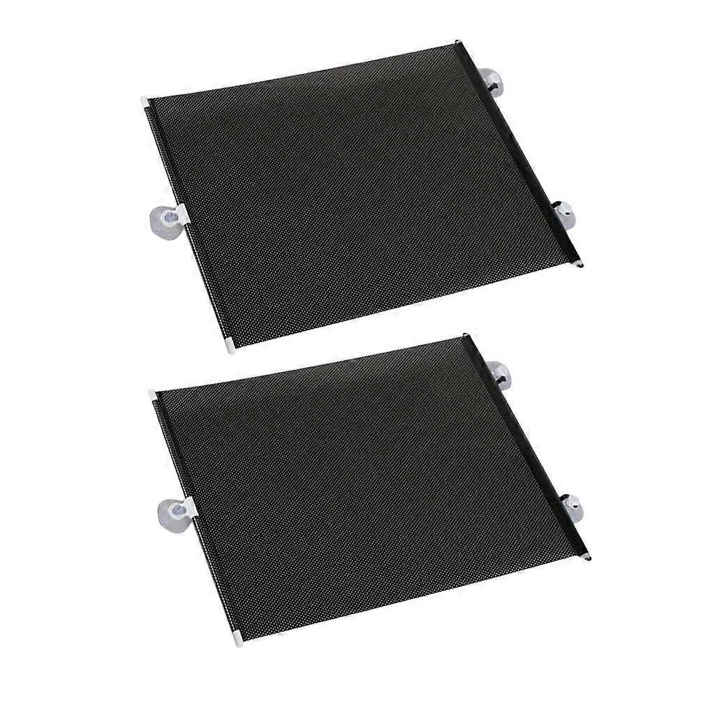 2pcs Car Sunshade Curtain Retractable Windshield Sun Block Suction Cup