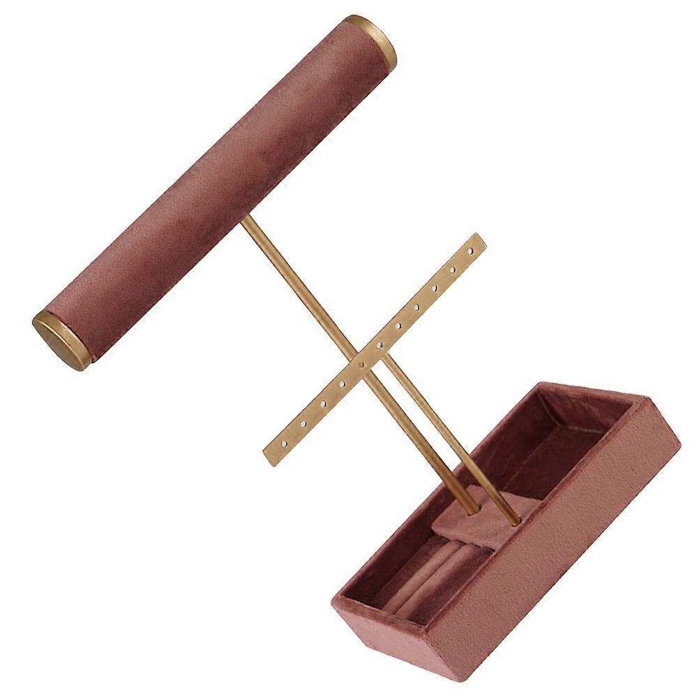 Jewelry Holder Brown Tabletop for Storage Use 3Pcs Display Stand
