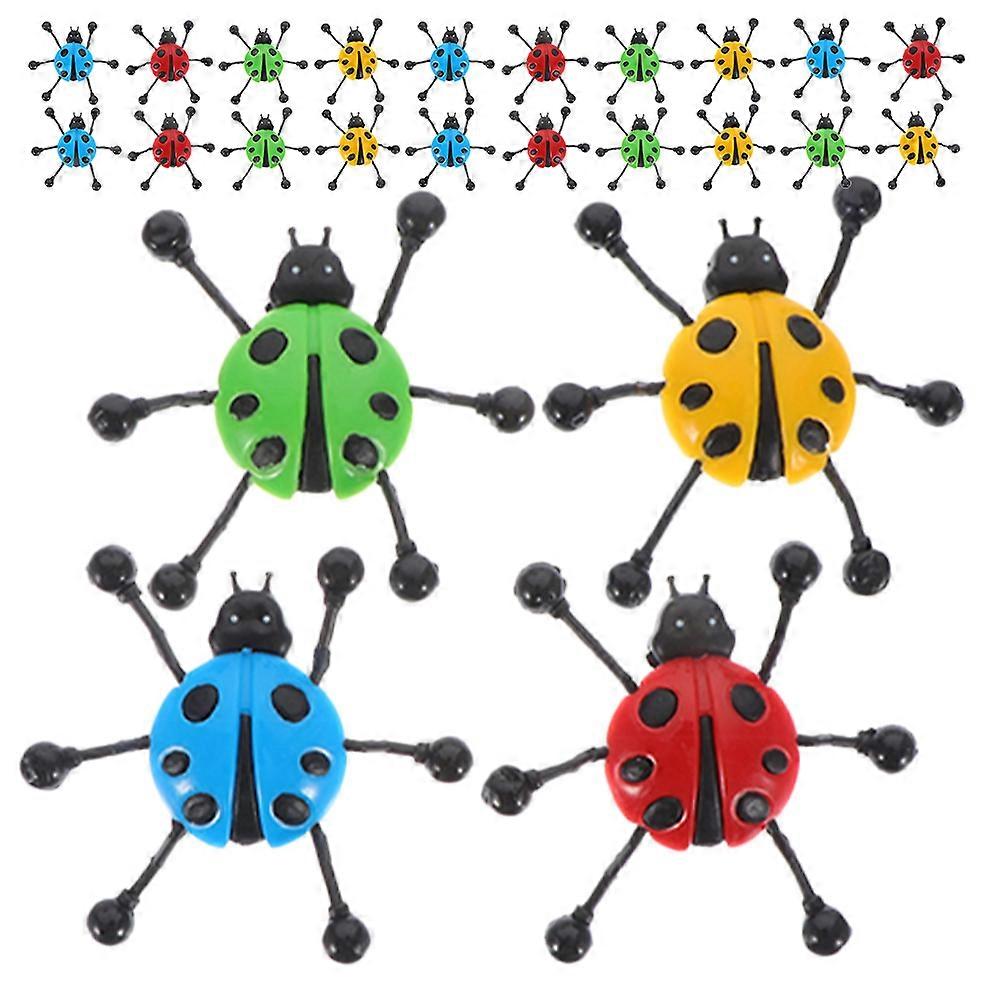 Simulation Ladybug Toys for Kids Playing 96Pcs Stretchy Sticky Sensory Toys