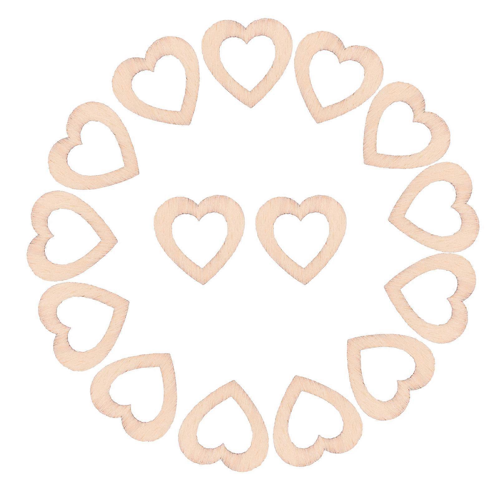 Wood Heart Cutouts for Decorating 2000Pcs DIY Craft Rustic Heart Slices