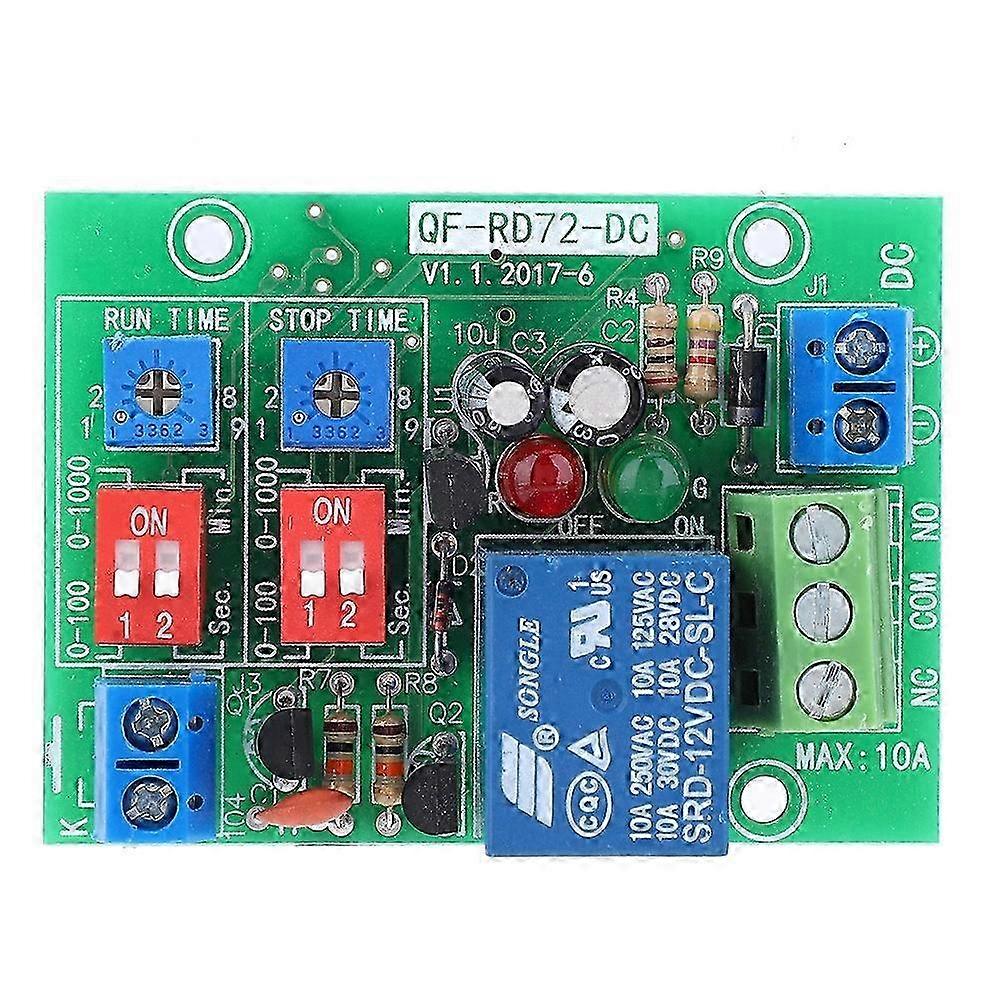 RD72-DC-12V Infinite Cycle ON OFF Relay Module Trigger Delay Switch Infinite Loop Relay 25-26