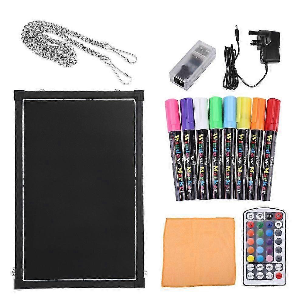 Erasable LED Light Drawing Message Advertizing Sign Writing Board with Highlighter (40x60cm)