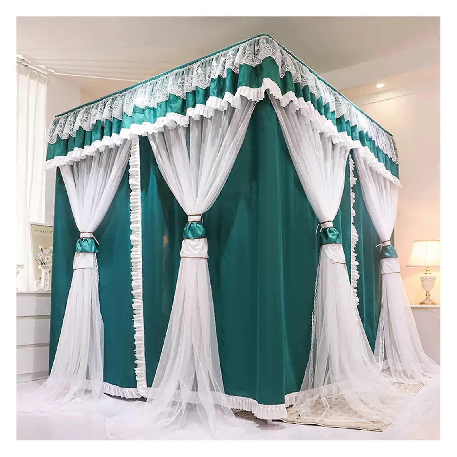 Bed Canopy Deluxe Double Decker Four Season Mosquito Net 360 Degree Bracket For Single Or Double Bed Green 180x220x200cm