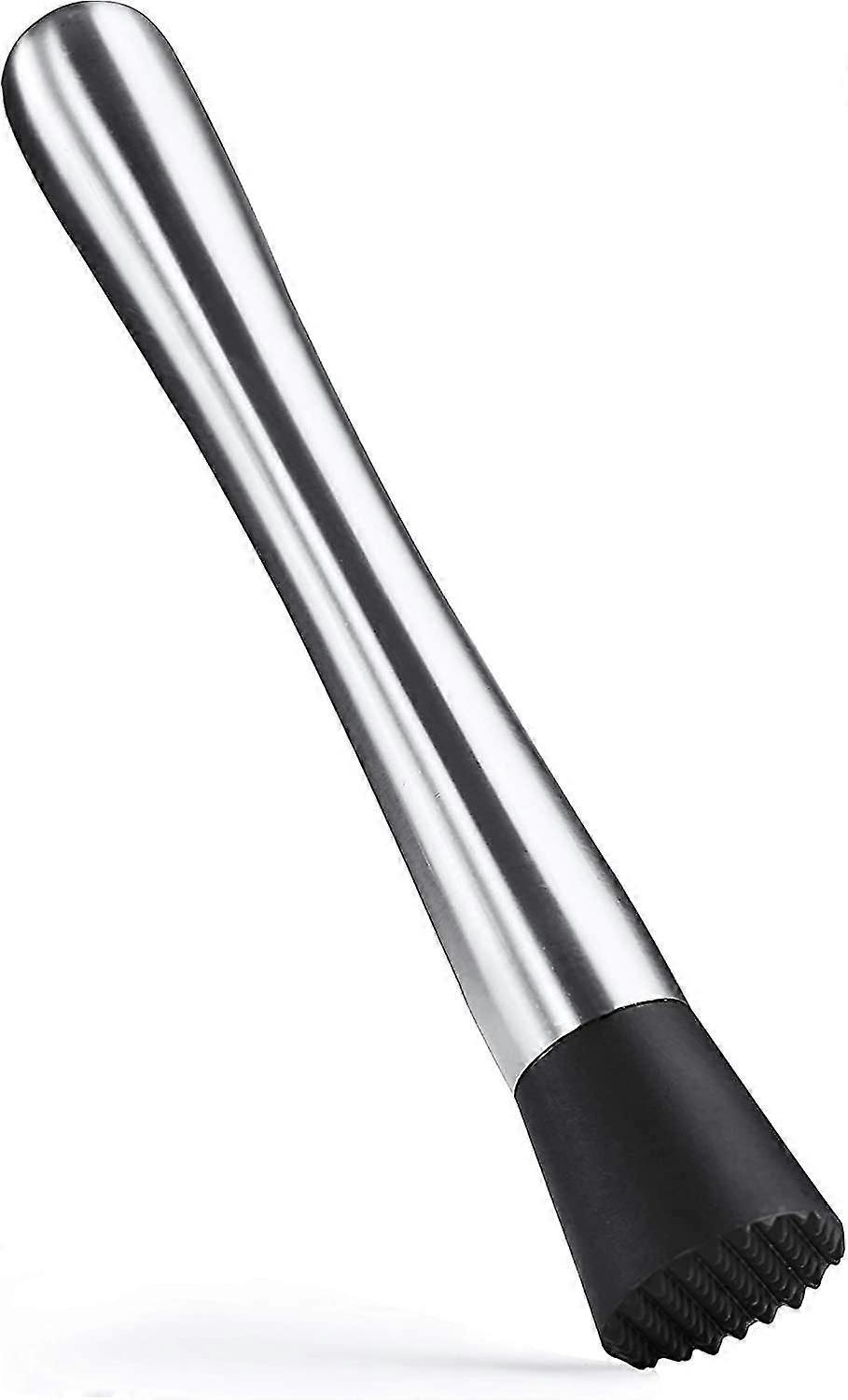 Muddler για κοκτέιλ 8 ιντσών από ανοξείδωτο χάλυβα επαγγελματική μπάρα pestle φρούτα θραυστήρα με αυλακωμένο νάιλον κεφάλι για την κατασκευή mojito μίγμα και άλλα ποτά