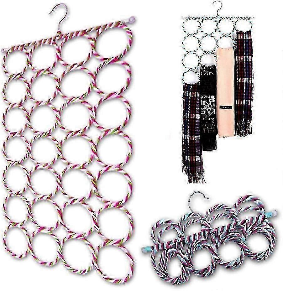 Scarf Holder with Rings - Multi-Function Foldable Hanger for Scarves, Belts & Ties（New Arrival）