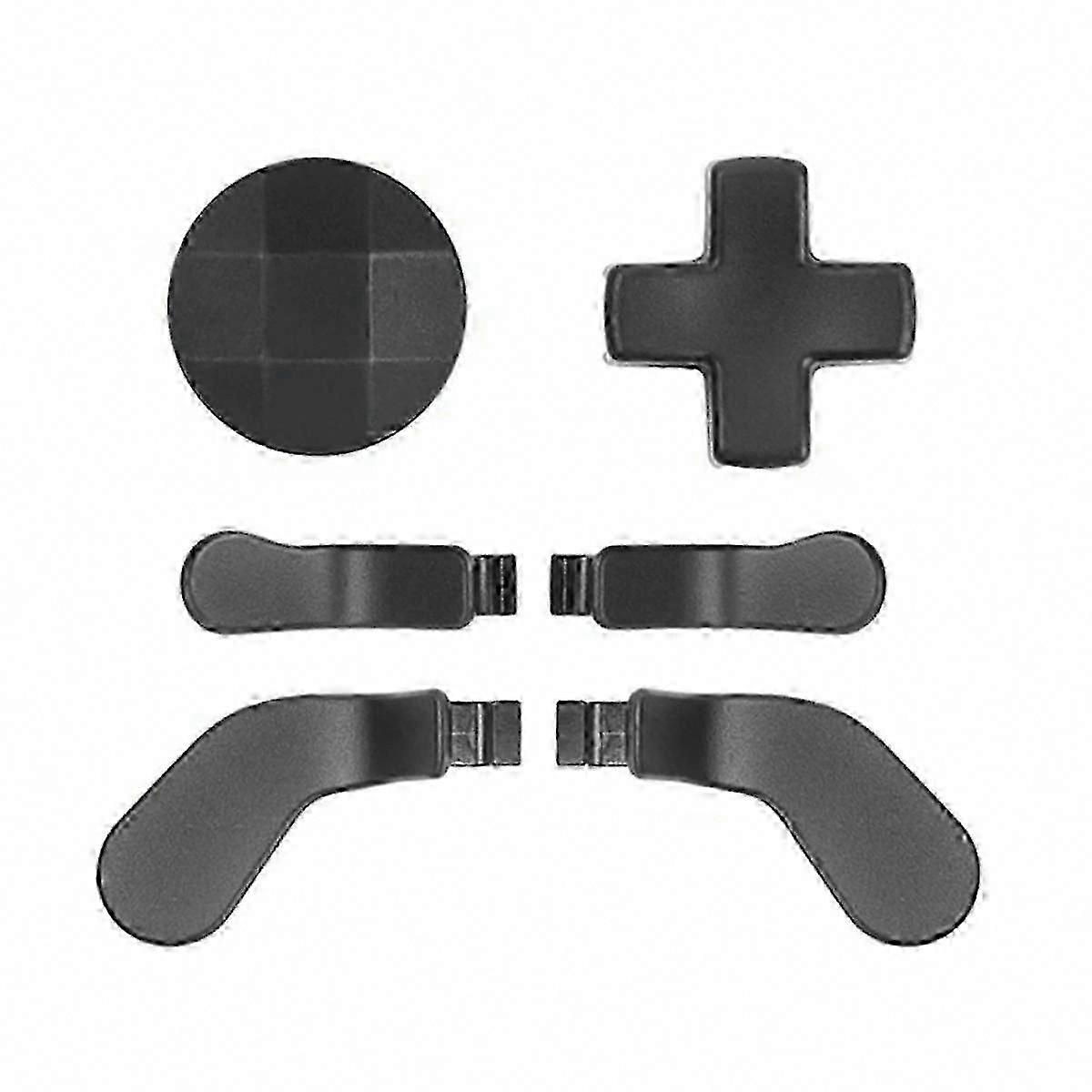 Elite Series 2 Controller Parts: 6PCS Metal Replacement Set with 4 Paddles & 2 D-Pad for GamingBlack SZRH