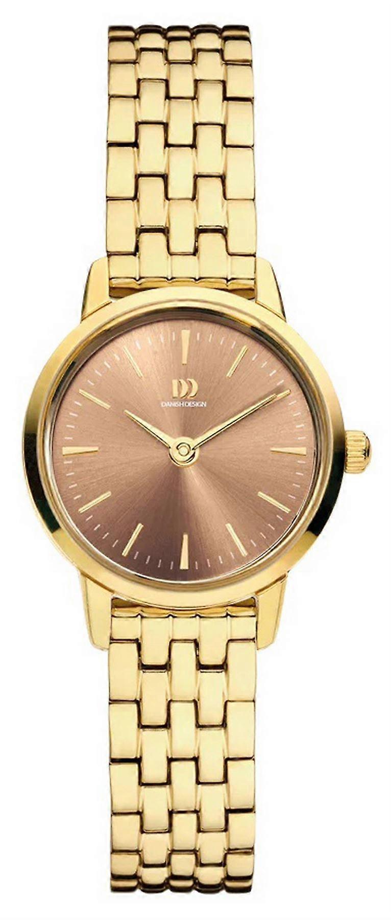 Danish Design Akilia Mini Link Watch - Gold/Hazel Brown