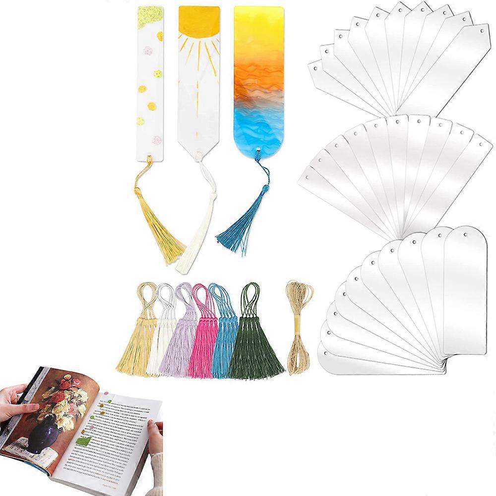 Blank Acrylic Bookmarks Transparent DIY Bookmark Set Present Tag