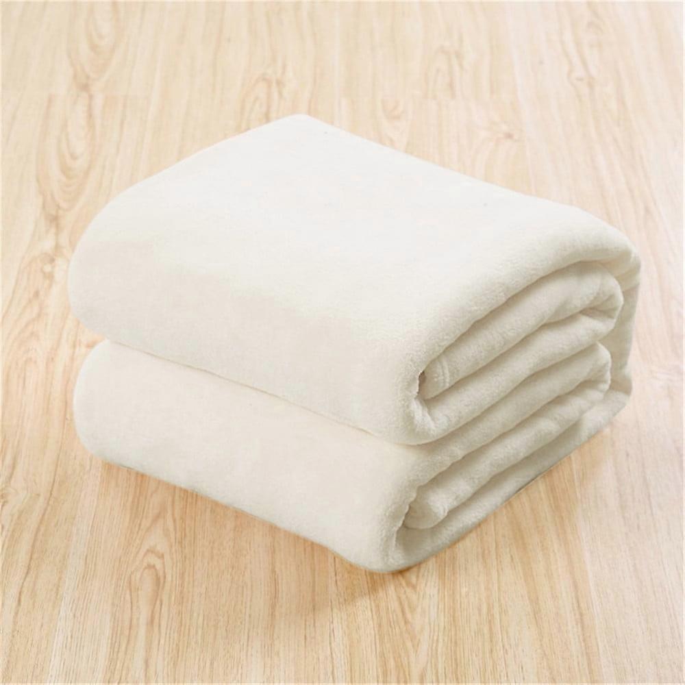 Huarll Blanket Clearance Super Soft Warm Solid Warm Micro Plush Fleece Blanket Throw Rug Sofa Bedding White