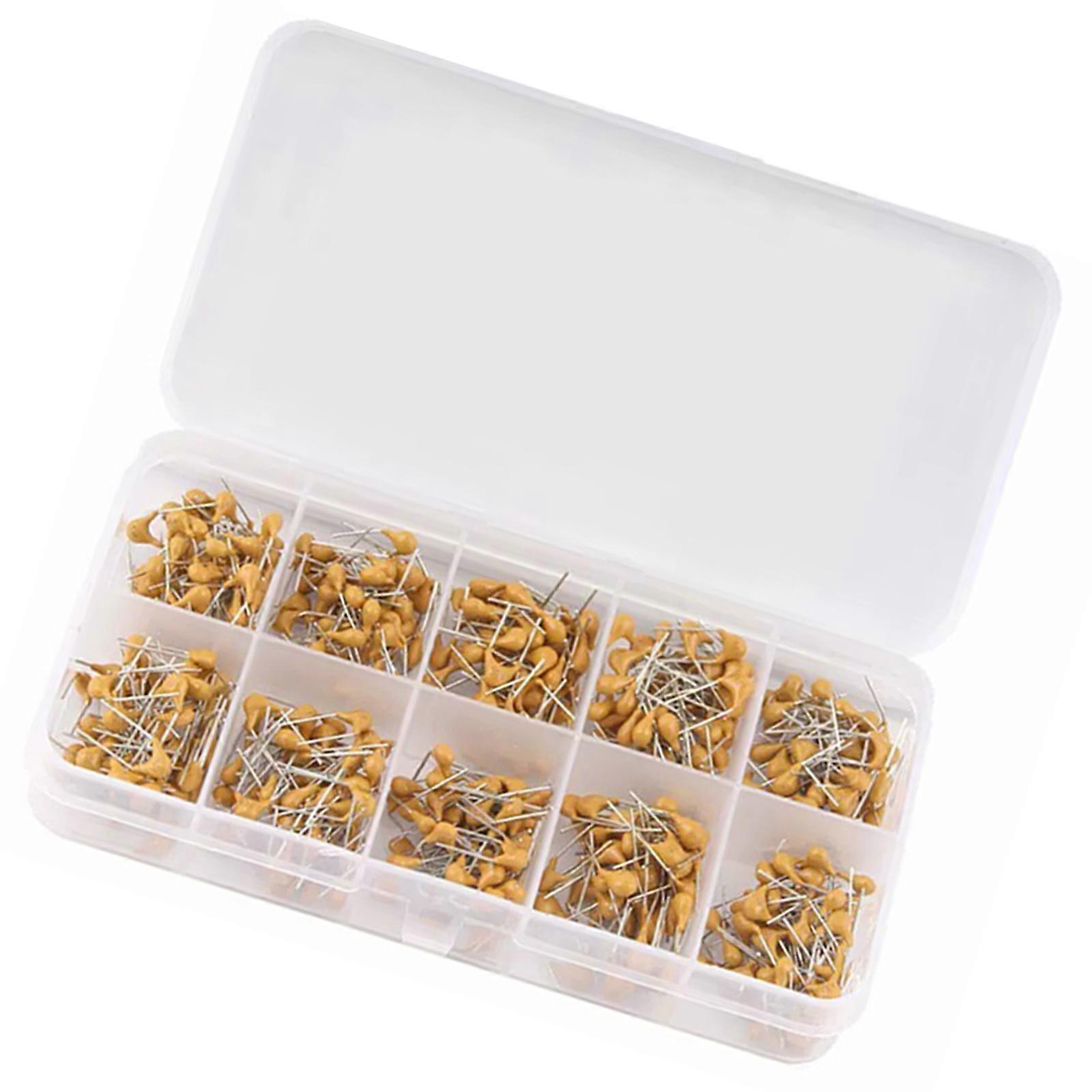 Complete 10Values 500Pcs Ceramic Capacitor Electronic Components Assortment for Electronics Enthusiasts Hobby Multicolor