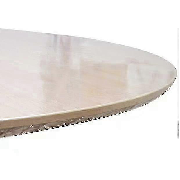 PVC transparent elastic tablecloth round elastic table cover elastic table cover waterproof and oil-proof table3644inch