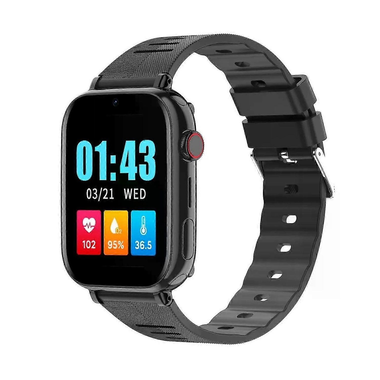 con Fall Detection Watch SOS Watch Senior Elderly GPS Positioning 4G Sim Card Phone Call 850mAh Heart Rate Thermometer Waterproof D1