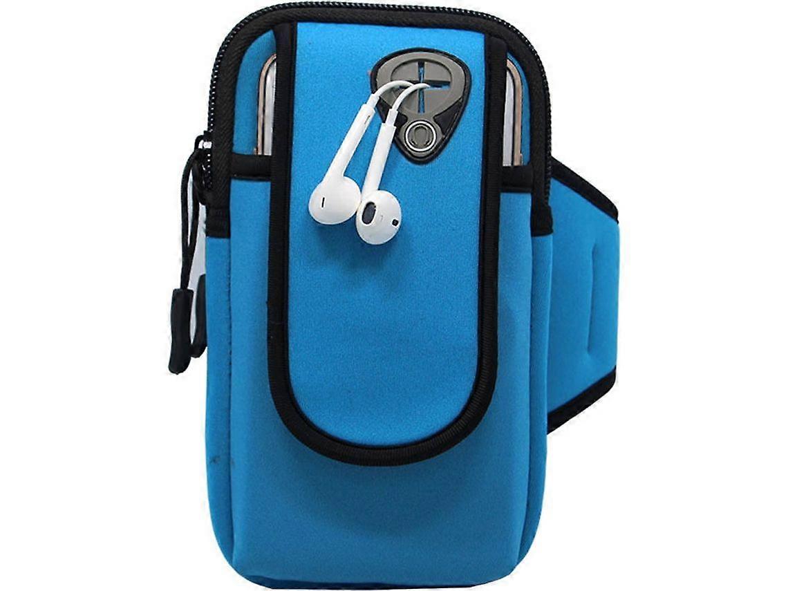 Lichtblauwe arm fitnesstas