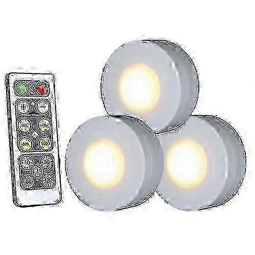 Remote Control LED Under Cabinet Puck Light 4000K Warm White - Dimmable Lighting Solution for Kitchen & Home Decor