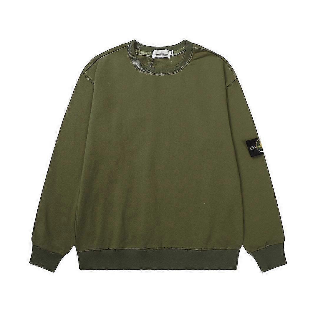 Maglione unisex a maniche lunghe con stemma, girocollo, tinta unita, motivo classico in pietra