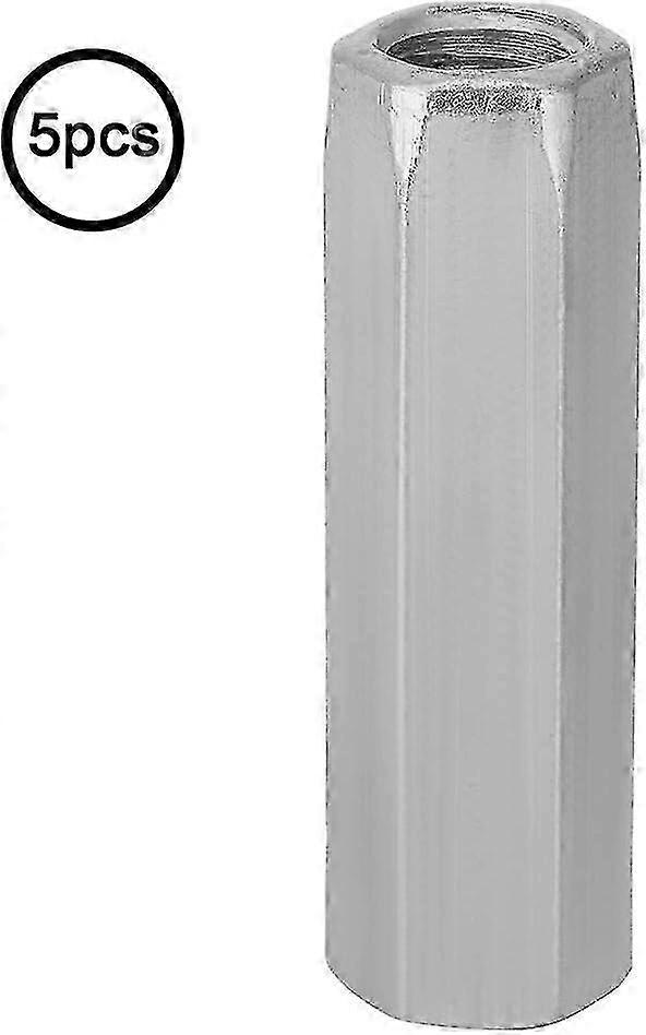 5pcs M10 Long Nut Carbon Steel Shank Hex Nuts Coupling Hex Nuts Socket Nut Threaded Fasteners (M10*40)