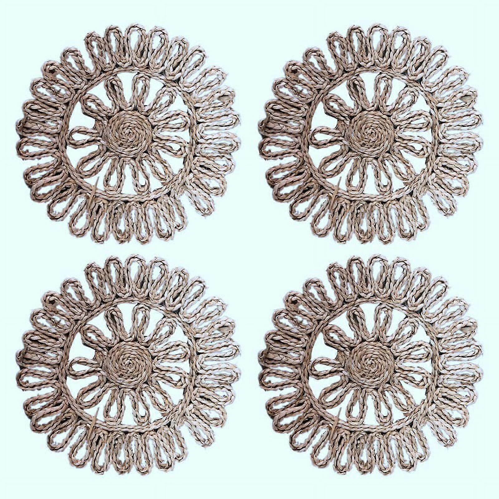 Round Woven Placemat for Dining Table,Rattan Tablemat Table Mat