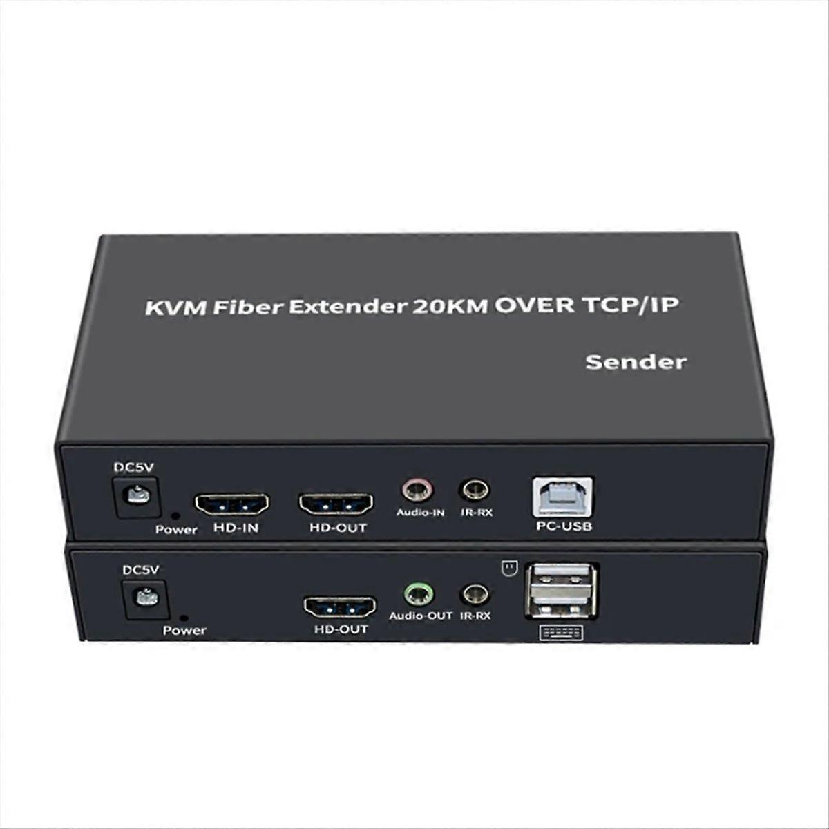 20Km HDMI-Compatible KVM Extender Fiber Optical Transceiver EU Plug