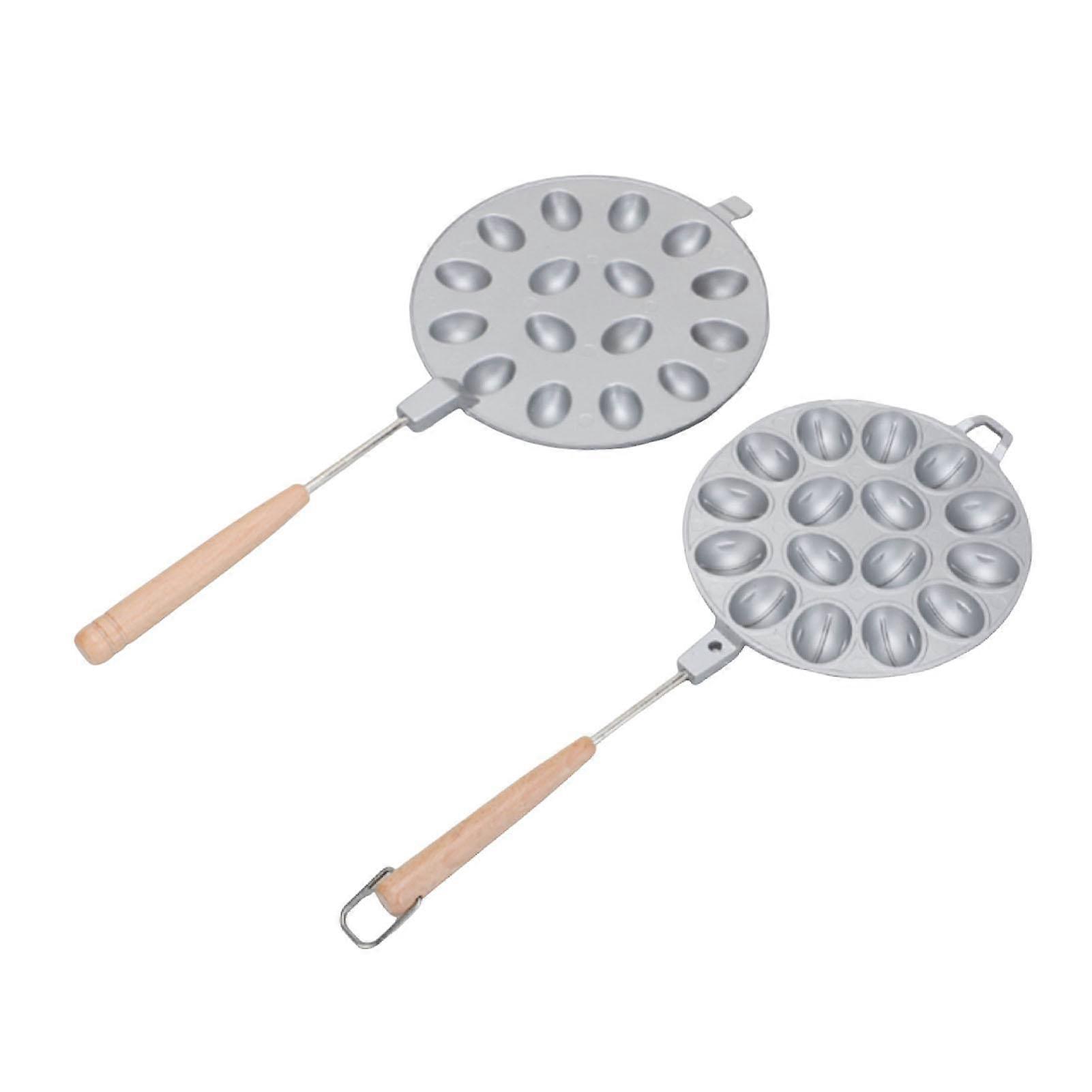 Walnut Cookie Maker Non Stick Nut Cookies Maker Oval Cookies Pastry Baking Tool with Wood Handle