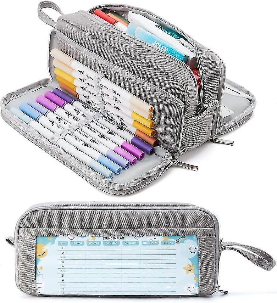 مقلمة مع 3 مقصورات ، مقلمة ذات سعة كبيرة ، حقيبة قلم رصاص للمدرسة و Officeblue