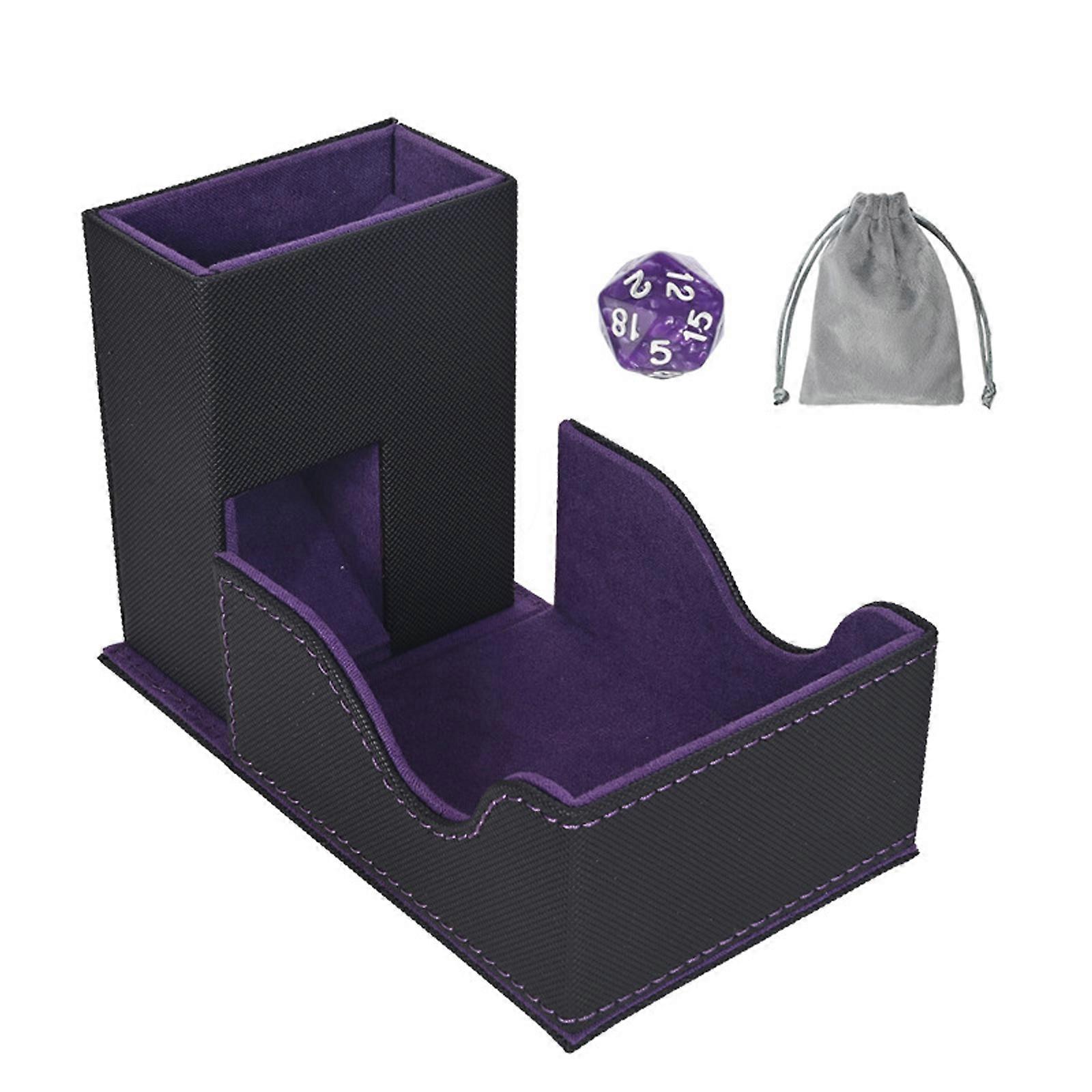 MultiFunctional Foldable Dices Rolling Tower Water Resistant Material for Organized Gaming Setup  Purple
