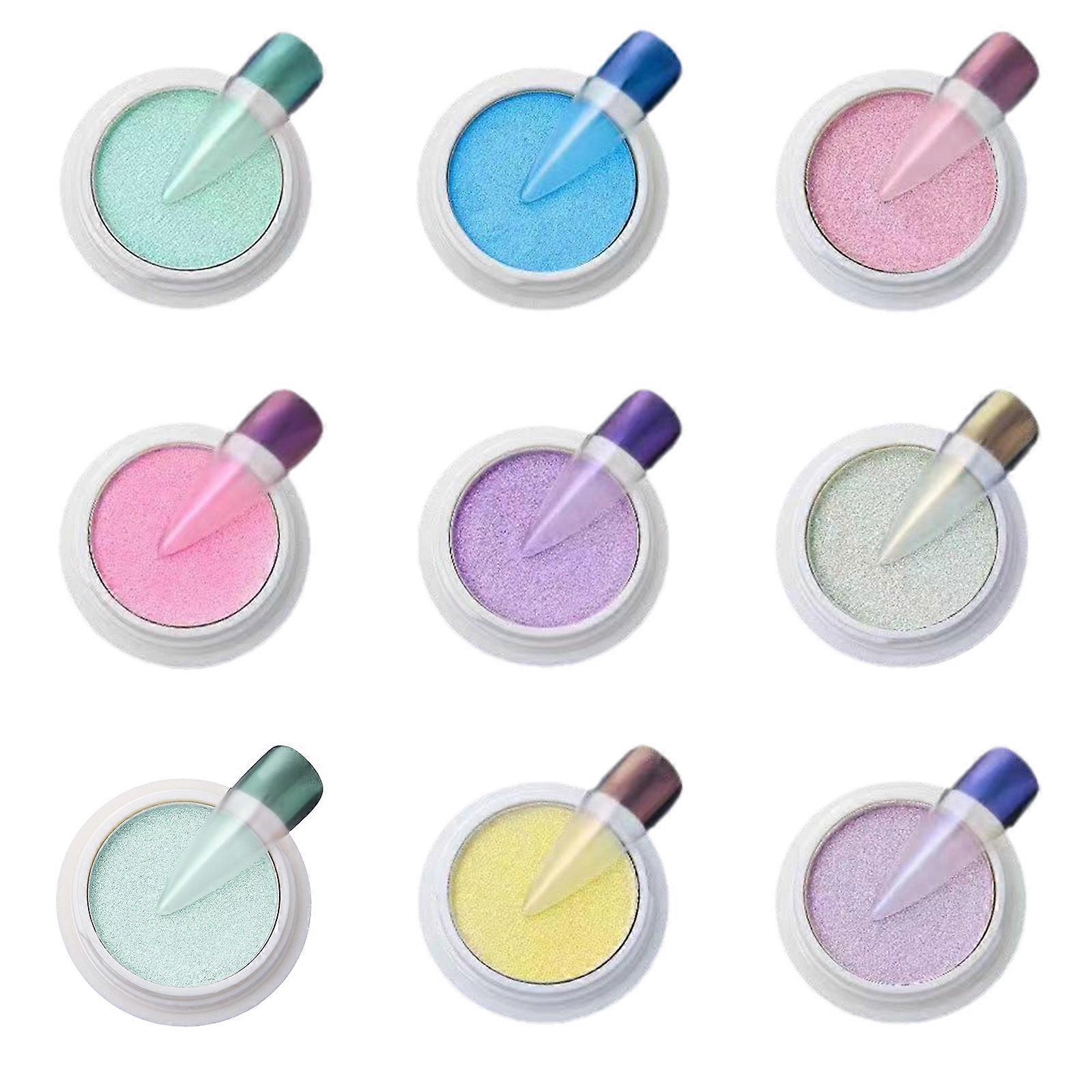 Mermaid Chrome Nail Powder Ice Transparent for Aurora Powder Mirror Effect for Aurora Iridescent Pearlescent Manicure Pi Multicolor