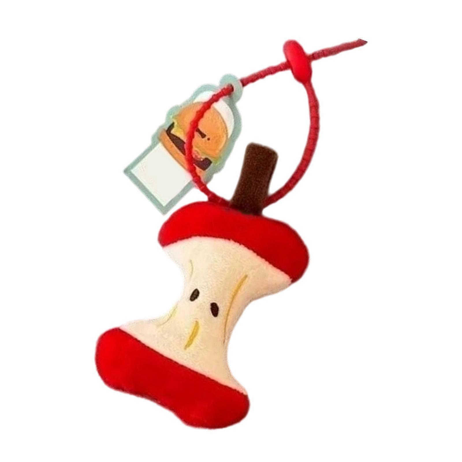 Soft Sturdy Plush Keychain Playful Fruit Core Design Compact Lightweight Multi Functional Decoration for Everyday Use Multicolor