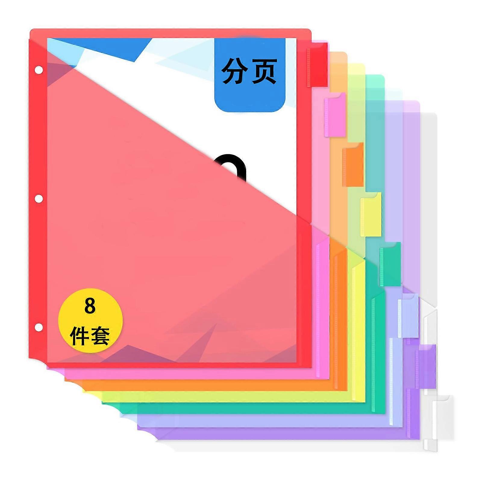 8 Pockets Expandable Document Folders with Removable Page Water Resistant Letter Size File Organiser Sorting Folders Multicolor