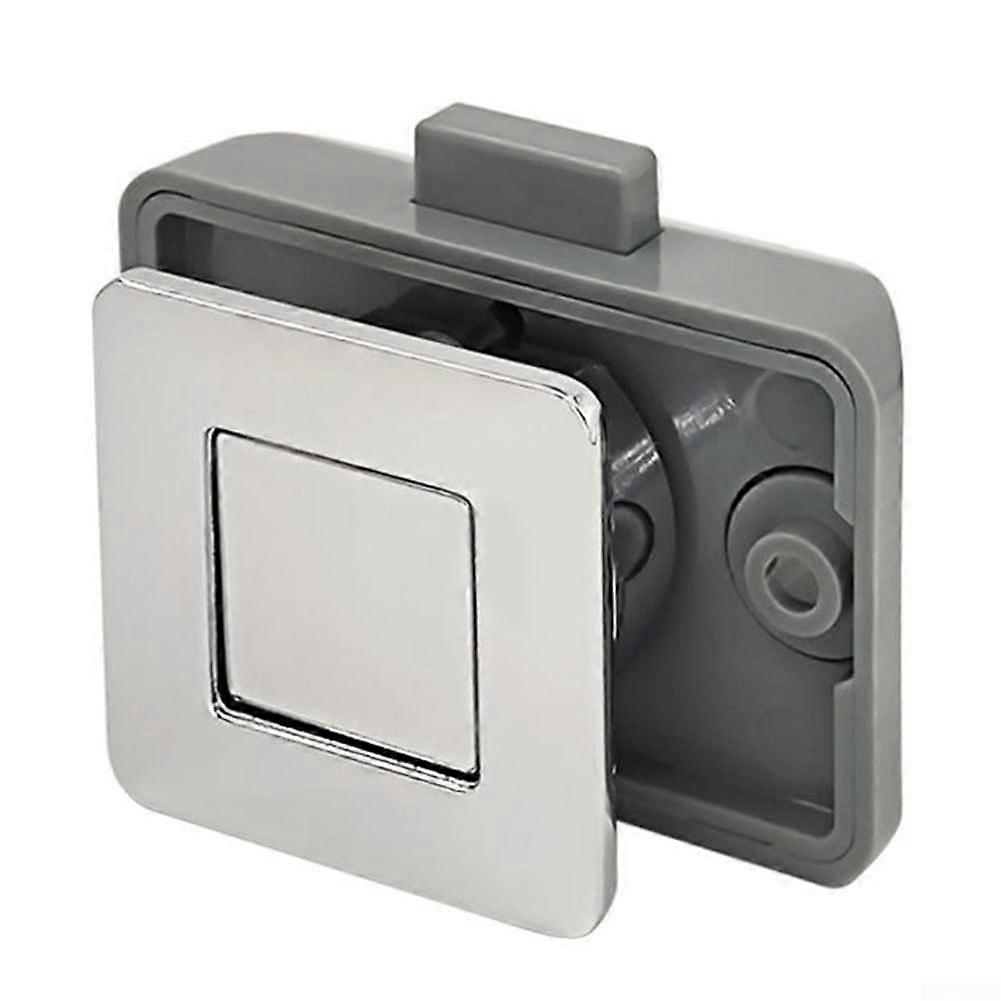 RV Camper Caravan Push Lock Cabinet Drawer Latch, Zinc Alloy ABS, 18mm Door, Chrome