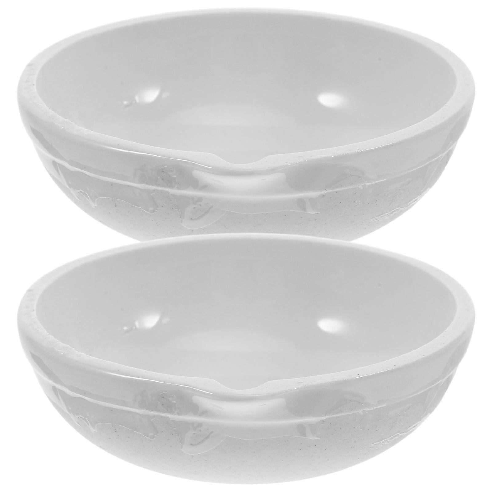 2 قطعة حوض تبخير طبق تبخير سيراميكي 100 مم ذو قاع مسطح مع صنبور وعاء خلط معدات مختبرية حرف مطبخ أبيض