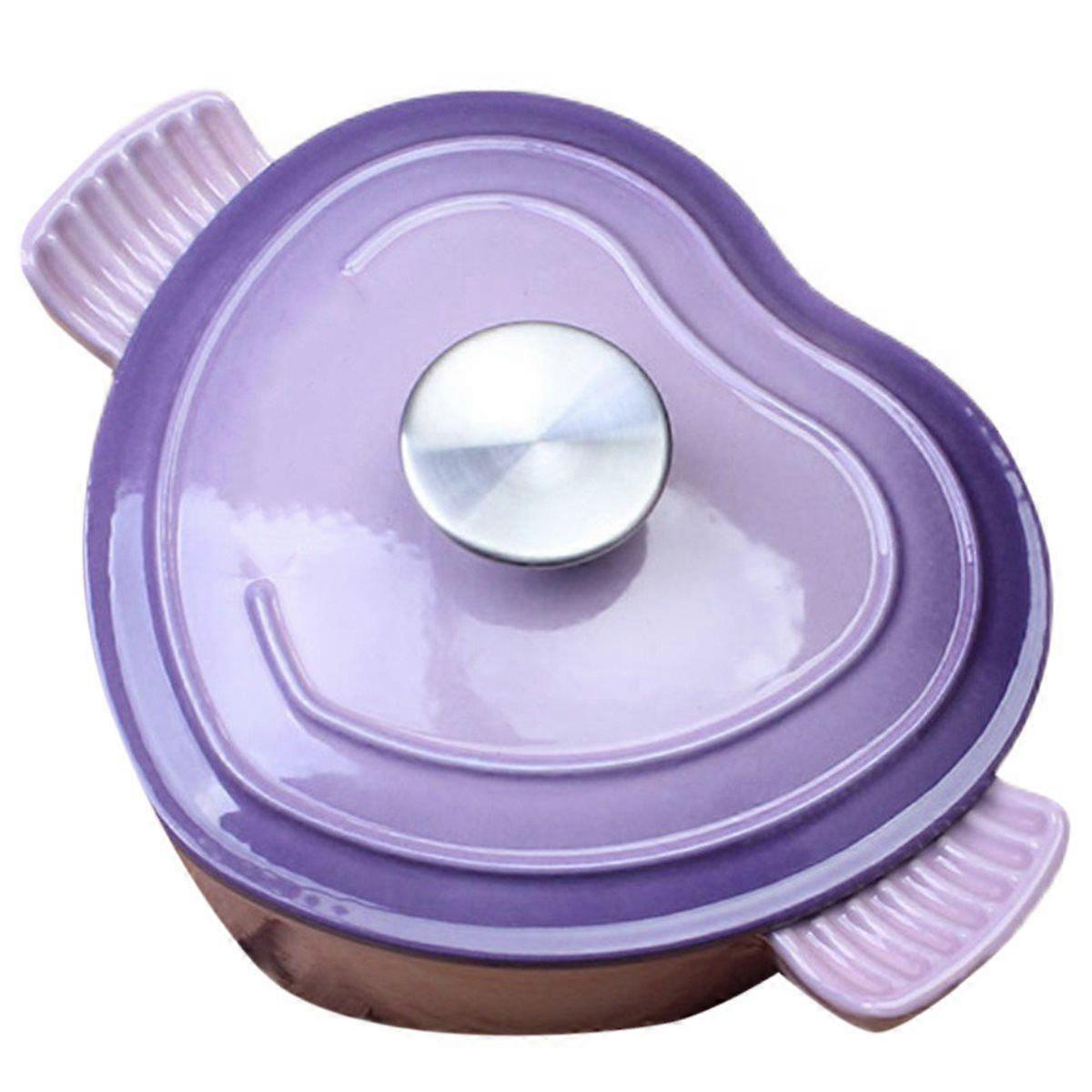 Preminum Cast Iron Dutch Oven with Lid, Heart-Shape Enameled Soup Pot for All Stove Tops,Suitable f
