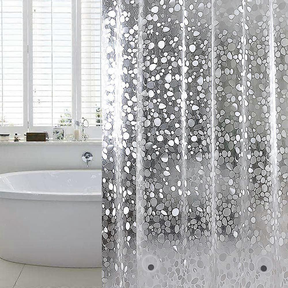 Water and mildew resistant stone pattern shower curtain 180x200cm