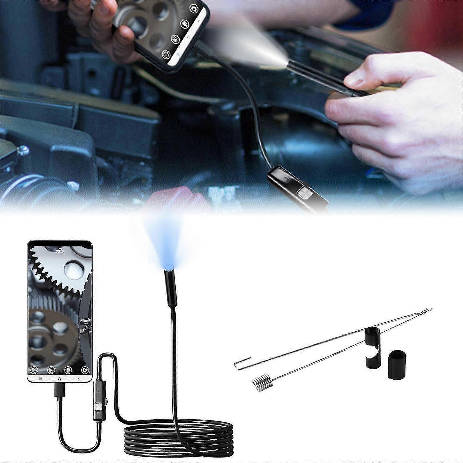 Borescope Scope Camera Connecting for Phone Endoscope Inspection Camera with LED Light Camera for Car Inspection