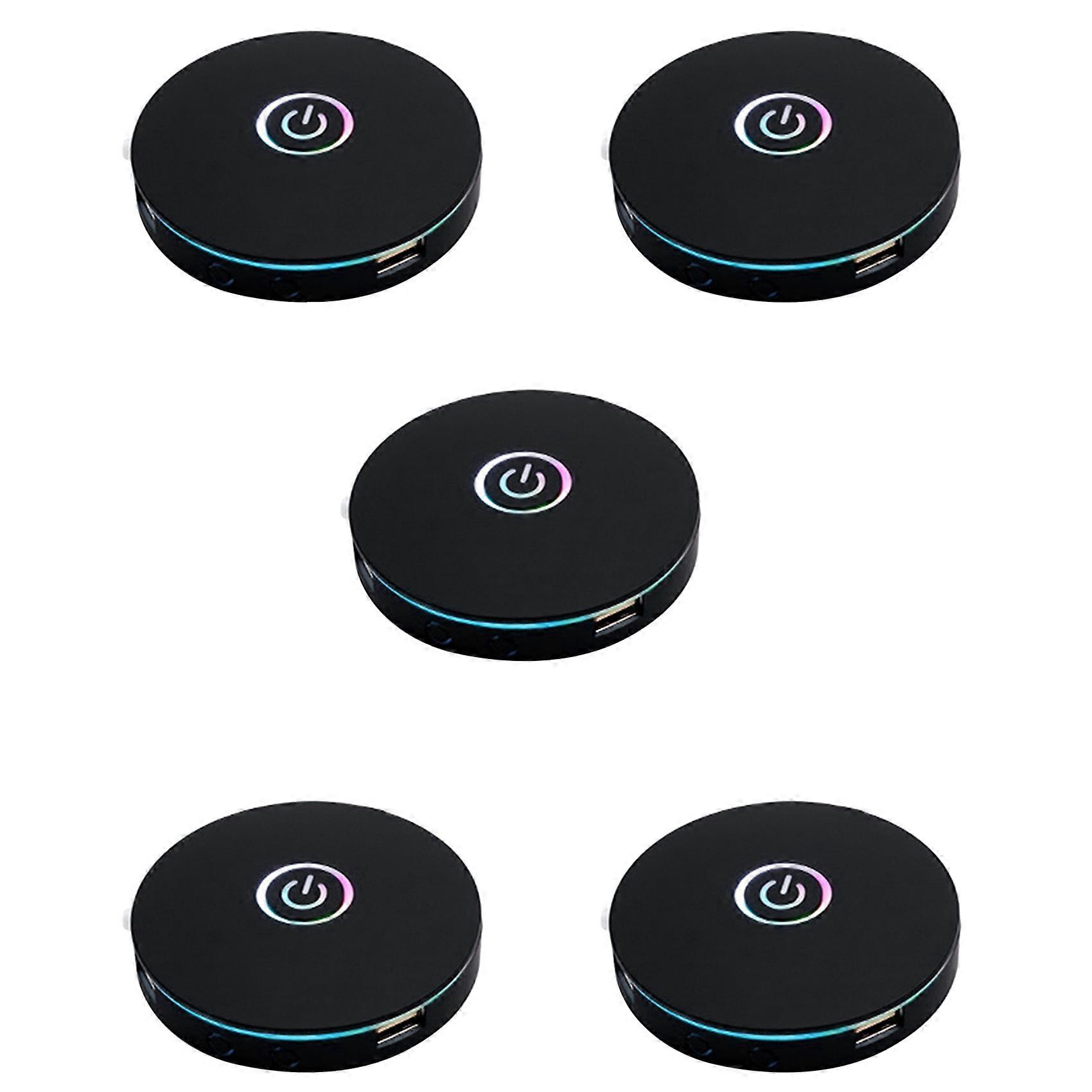 5X Computer Switch RGB Lighting Effect External Host Power Switch Button,Suitable for Internet Cafes,Homes(Black)