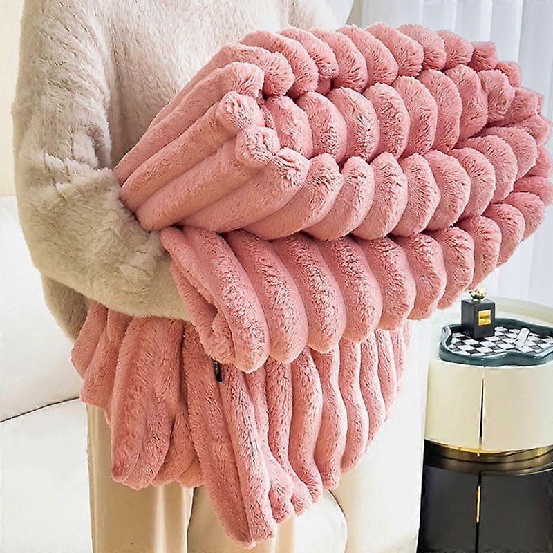 Extra Large Plush Throw Blanket Pink XXXL Ultra Soft Flannel Fleece for Couch Bed and Winter Warmth