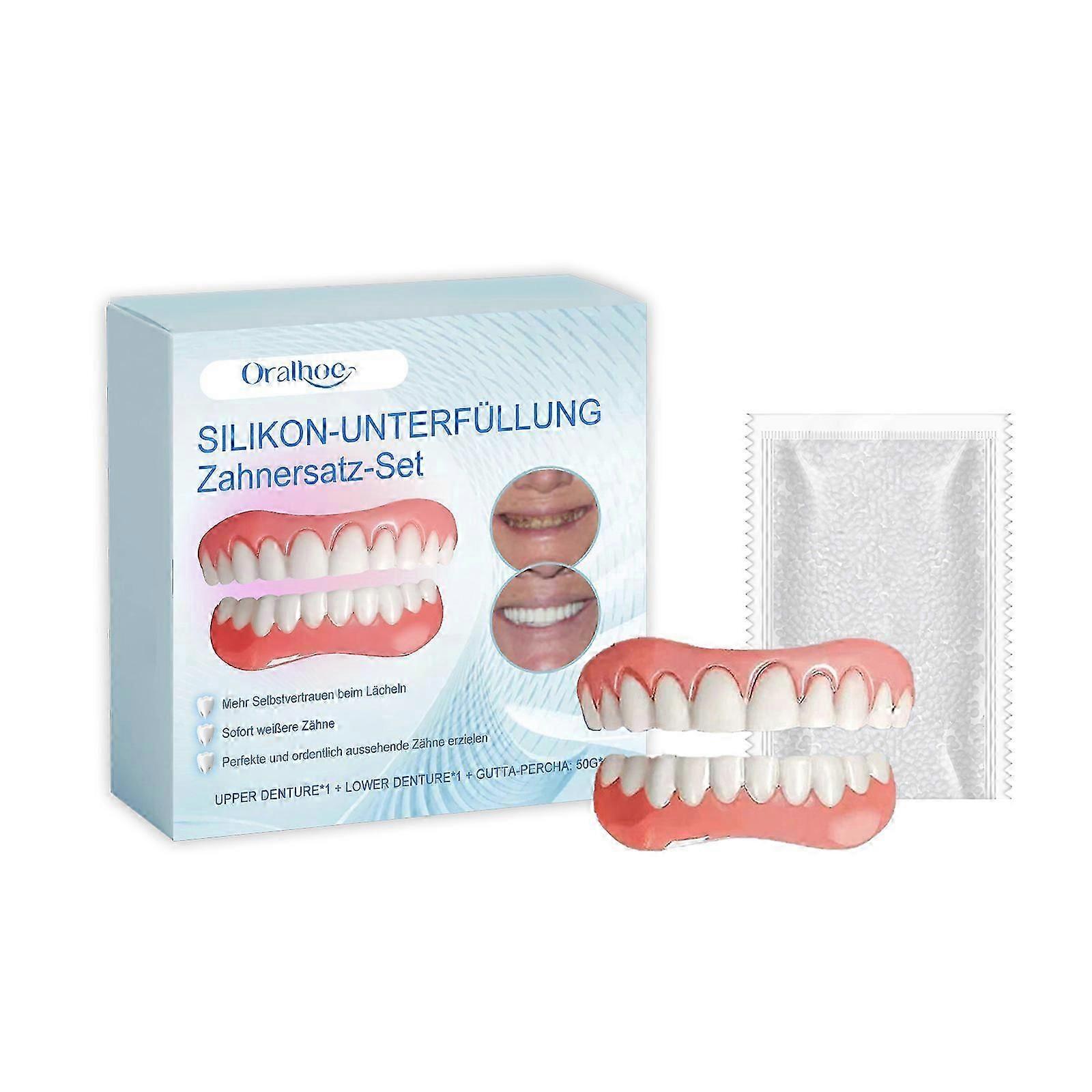 Cosmetic Denture Set - Natural-Looking, Comfortable Fit with Quick, Easy Application for Instant Smile Enhancement and Confidence Boost