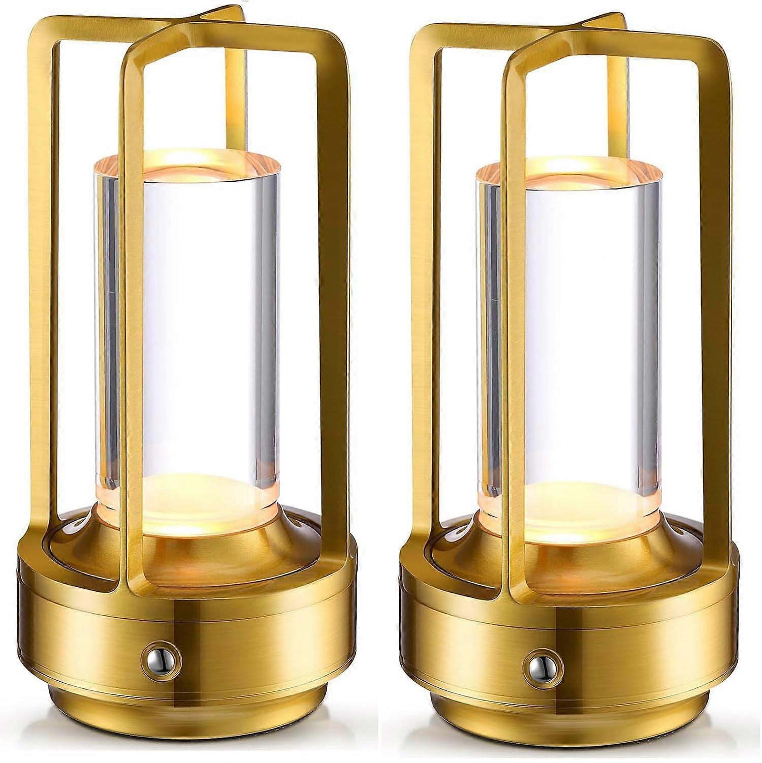 Cordless Table Lamp 2 Pack, Rechargeable LED Desk Lamp with Touch Dimming, 3Color Modes, 5000mAh Battery for Indoor Outdoor Use