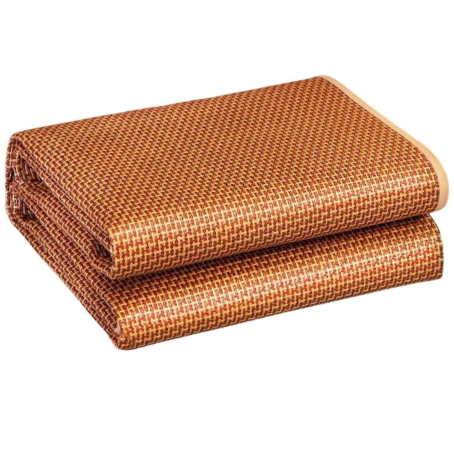 Cooling Bamboo Bed Mat with Natural Cooling Effect, Foldable Rattan Sleeping Mat for Summer Dormitory