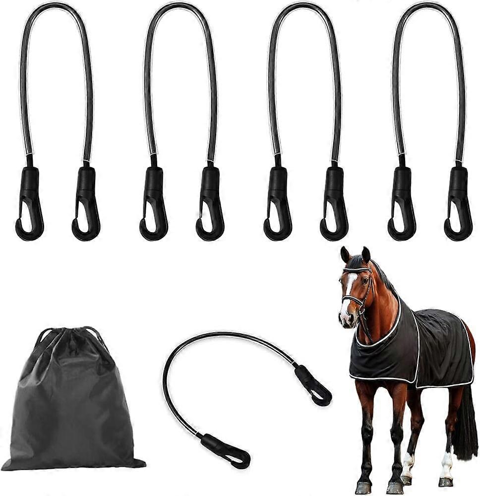 Adjustable elastic horse blanket strap, easy to disassemble, replaces horse blanket leg strap, replaces strong elastic tail strap, double-en