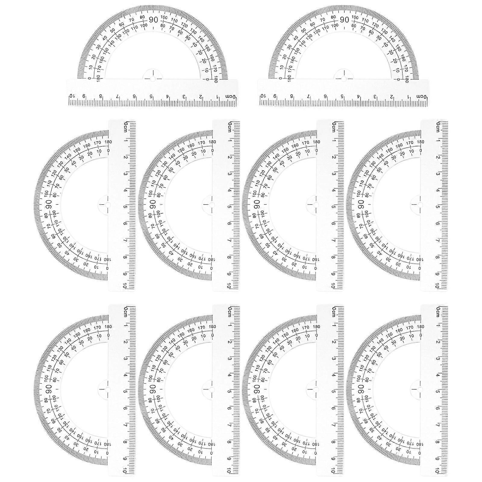 10Pcs Measuring Protractor Half Circle Protractor Plastic Protractor Convenient Measurement Protractor