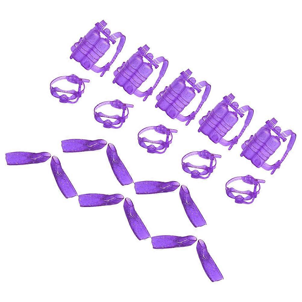 Doll Diving Kit for Decoration with Diving Flipper Oxygen Cylinder 5Sets