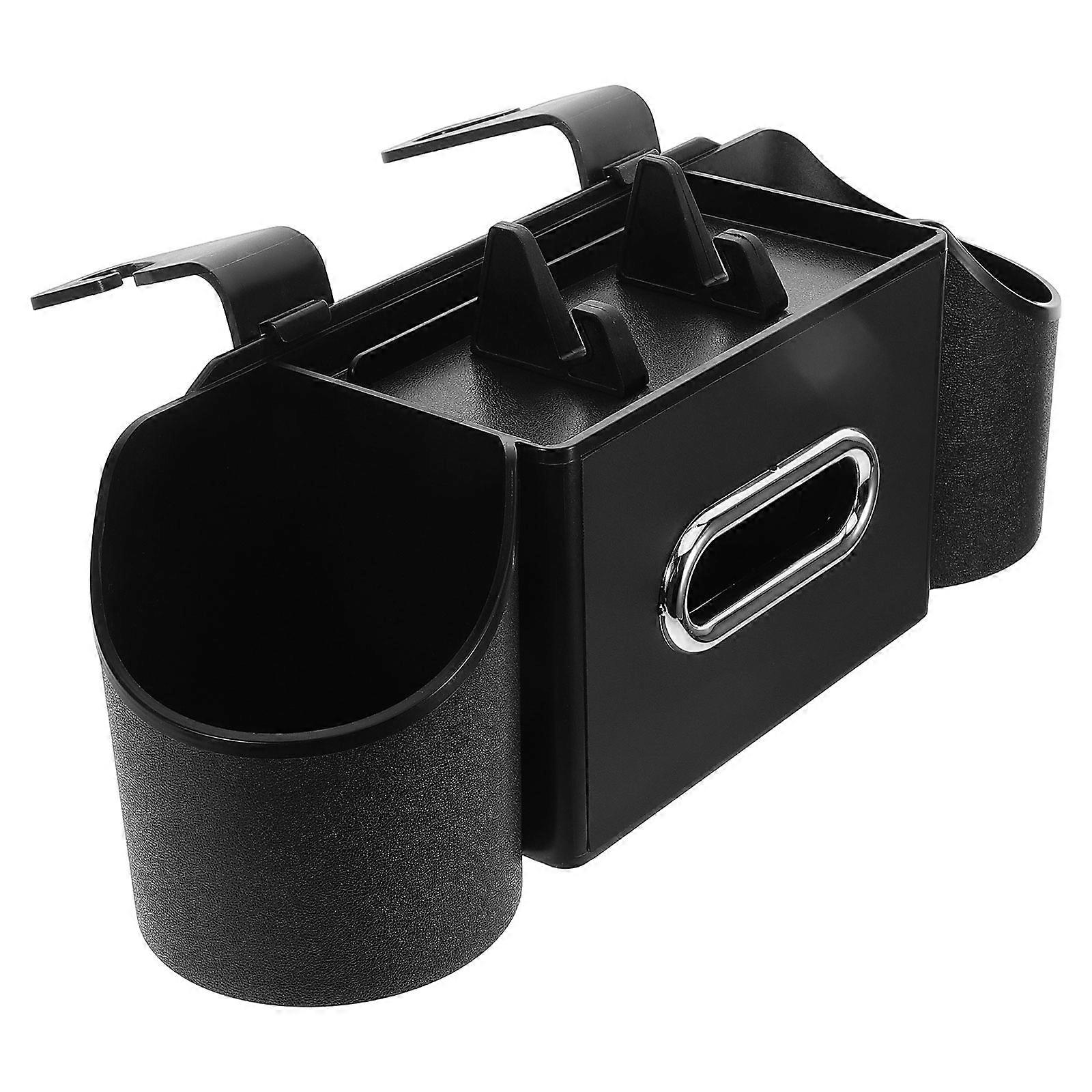 Car Organizer Headrest Backseat for Storage Including Cup Holder Black