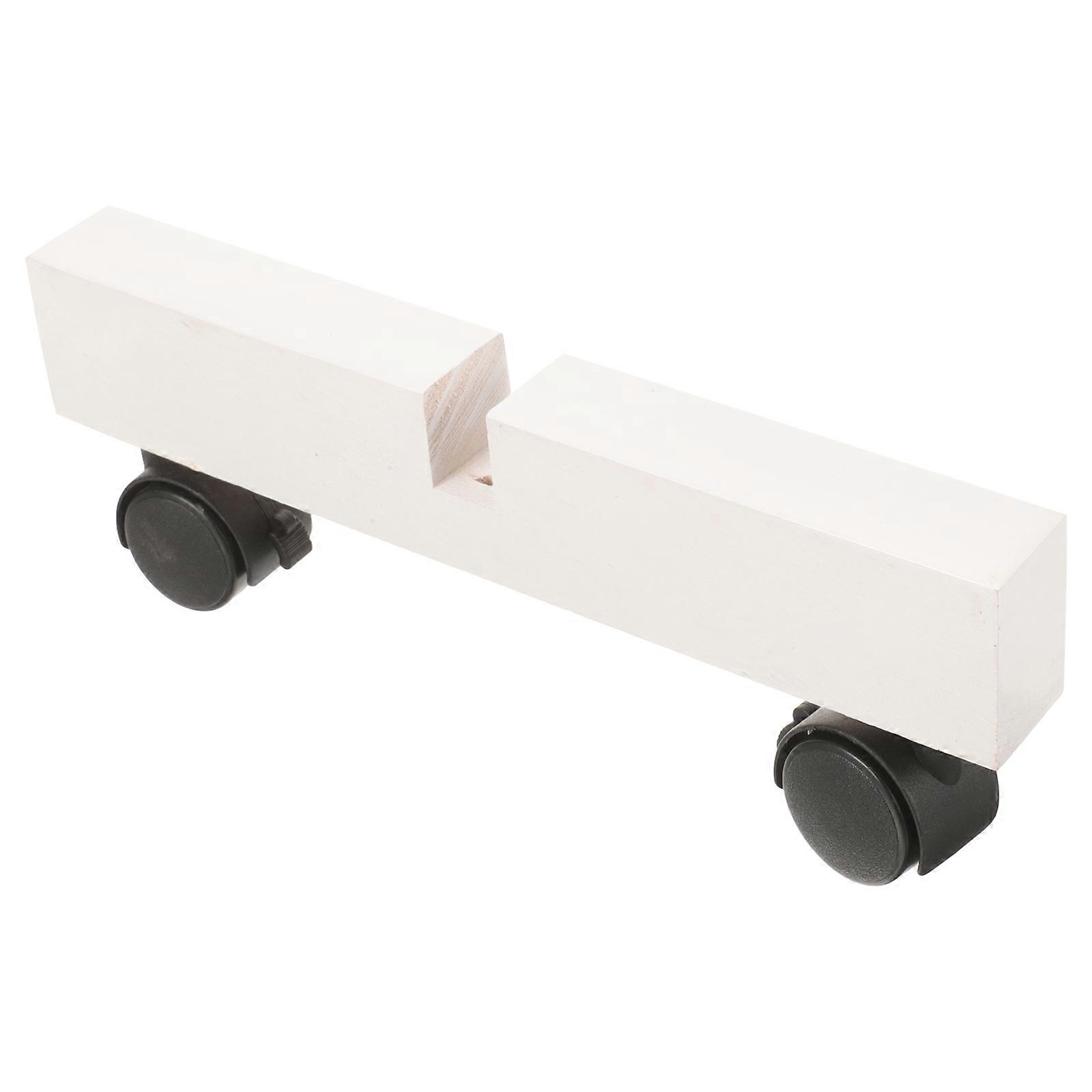 White Wooden Divider Base for Room Screen Holder 3Pcs Folding Support