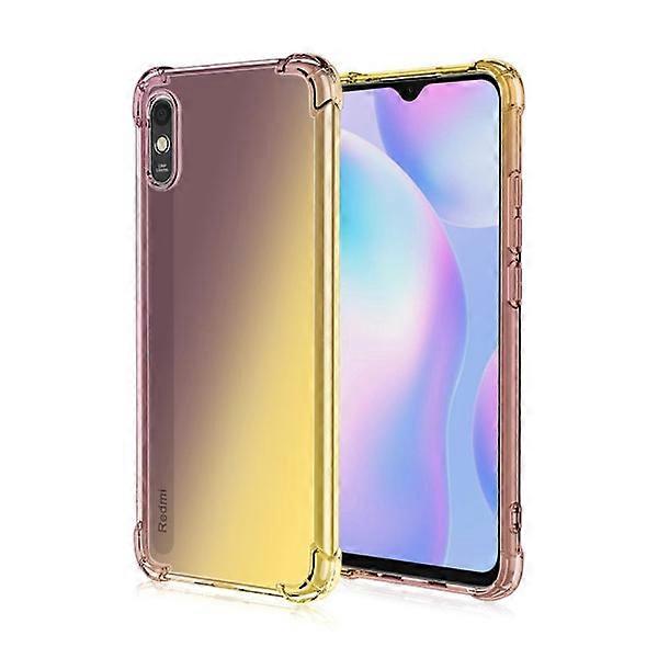 Compatible with Xiaomi Redmi 9AT - Silicone case Black/Gold