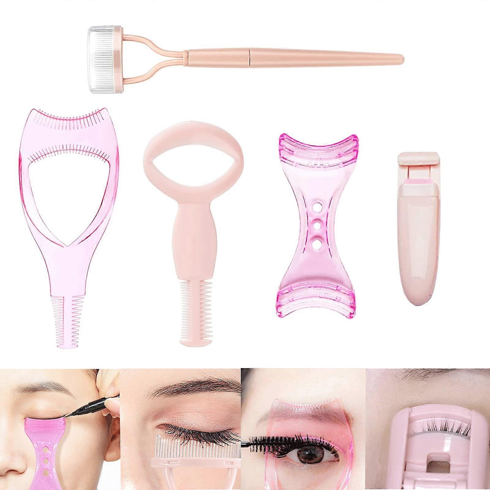 5 in 1 Eyelash Curler and Applicator Kit with Comb, Separator, Smudge Shield for Precise Lash Styling