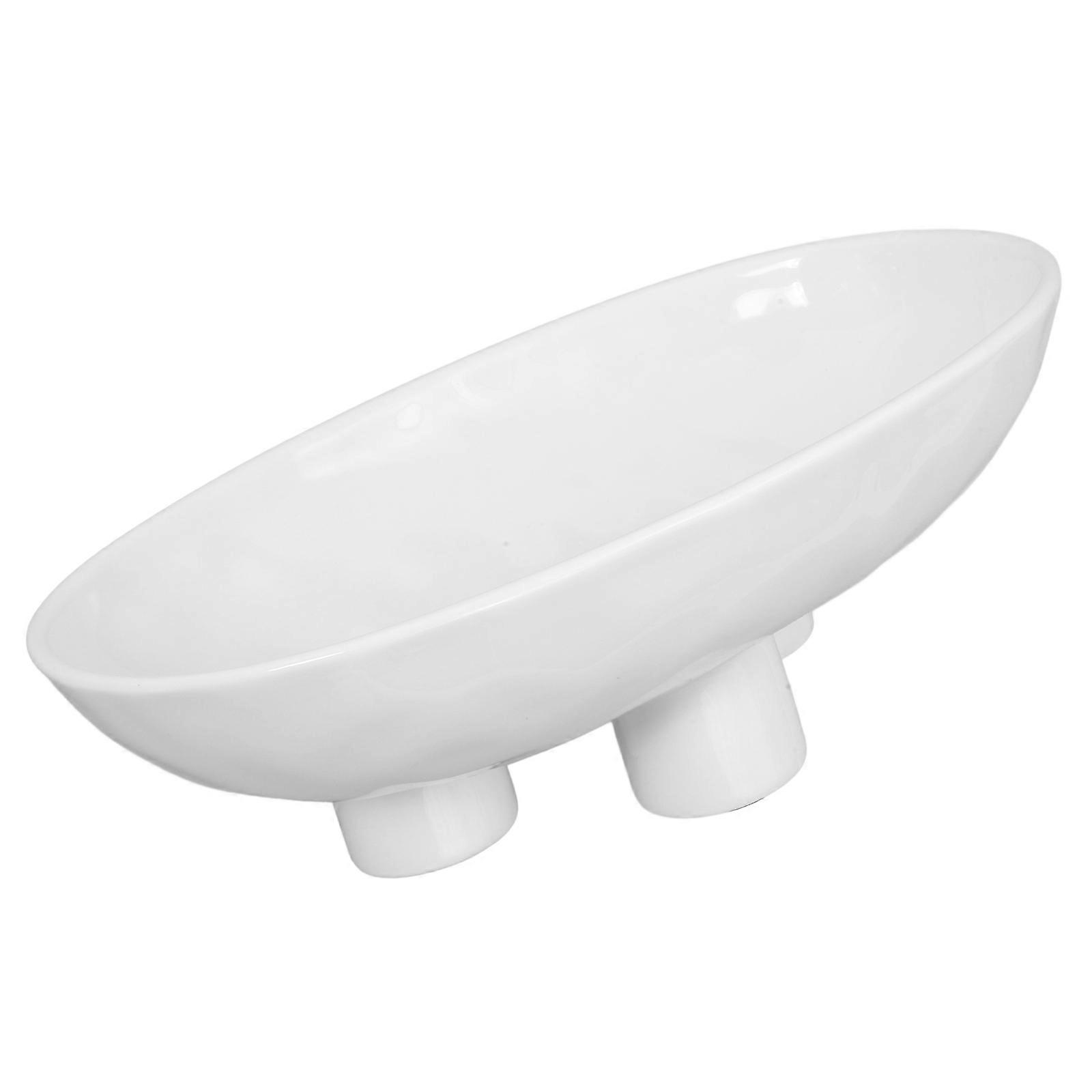 Ceramic Fruit Bowl for Countertop with Legs White Decorative