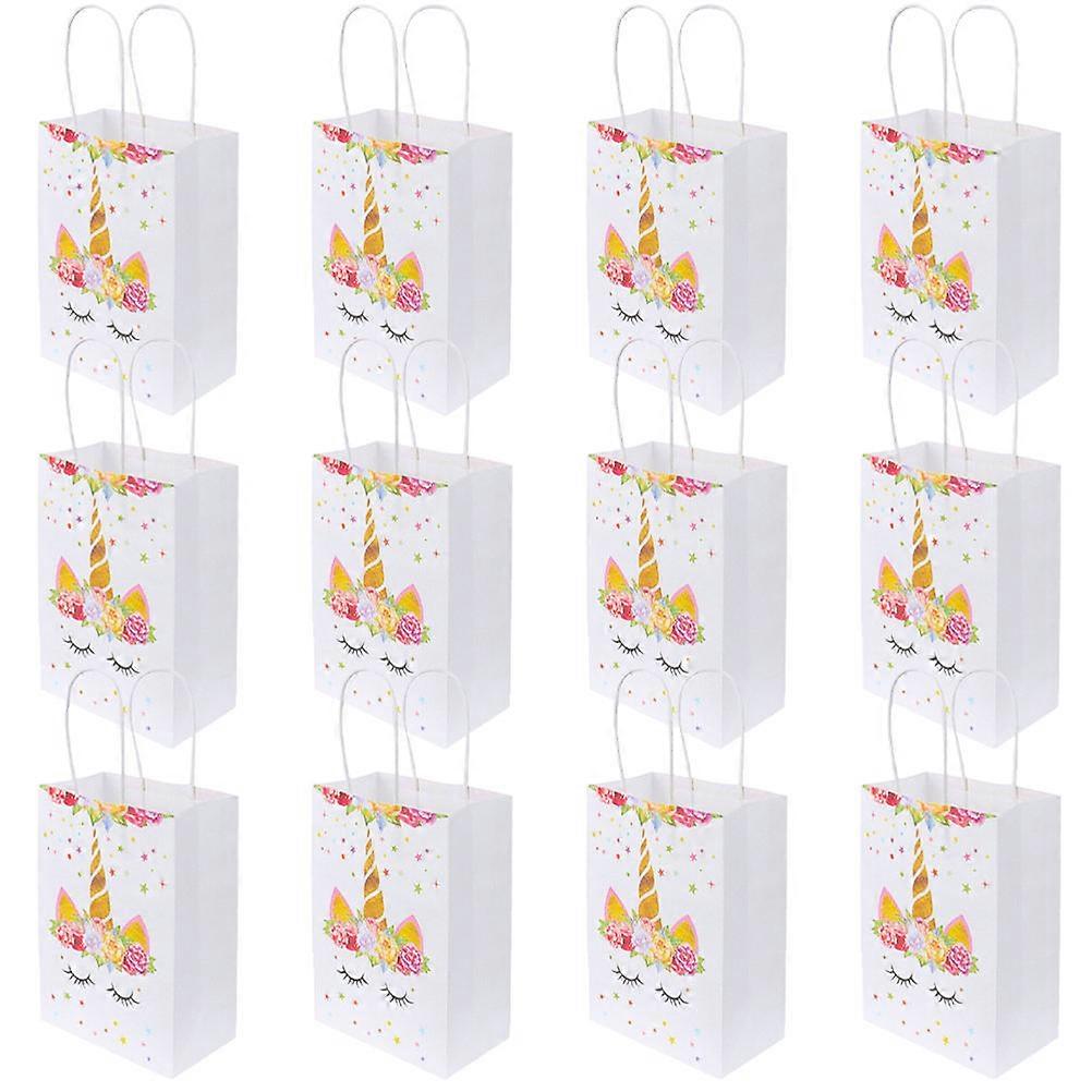 Paper Gift Bags Cartoon Unicorn Pattern for Storing Things 24Pcs Set