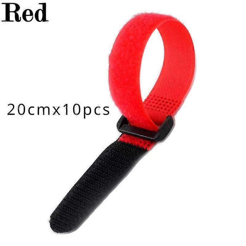 10pcs Hook and Loop Reusable Fastening Nylon Cable Securing Straps Durable Functional Ties Length 20cm, 50cm Optional
