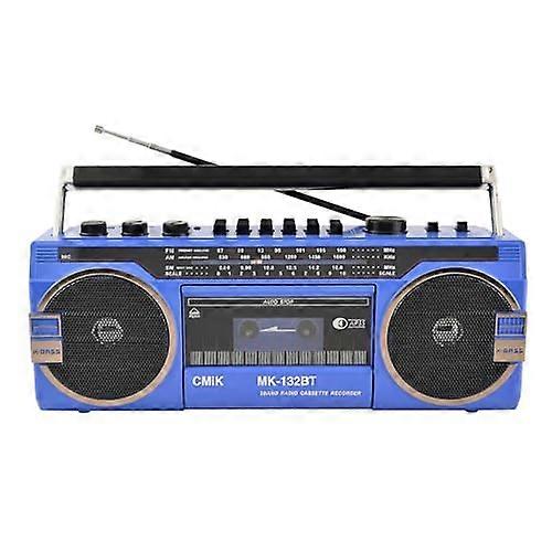 Portable Bluetooth Boombox CD Tape Player AM/FM Radio 80s Style Cassette Recorder For Family Gatherings And Travel