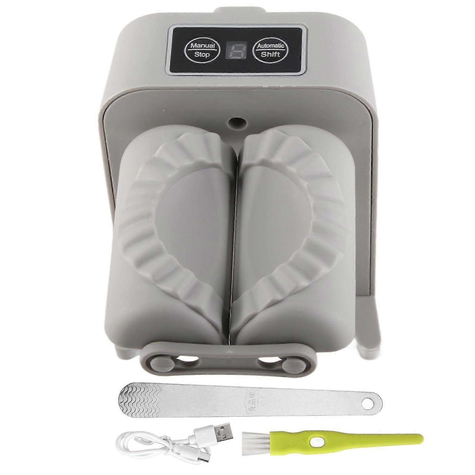 Electric Dumpling Maker with OneButton Rapid Bulk Preparation, WaveEdge Mould, Spoon and Brush, Green